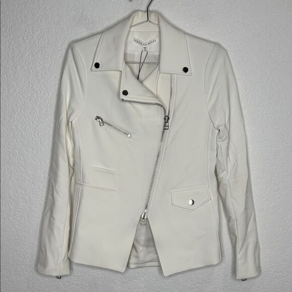 NWT VERONICA BEARD Scuba Hadley Jacket White Size 2 Dickey Compatible - Picture 2 of 12